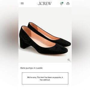 ISO J.Crew Kate Pump in Black Suede Size 11